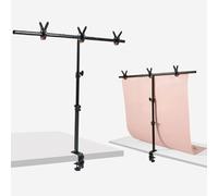 ZUOMIDIE Photo Background Stand Small 90 x 100 cm, sistema Height Background da 26 - 90 cm, supporto per desktop con morsetto a C, 3 barre incrociate e 3 morsetti per cosmetici per il trucco