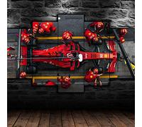 zuomo 5 Pezzi su Tela Wall Art F1 Ferrari Charles Leclerc Stampa HD Home Decor Immagini 5 Pannello Poster No Quadri con Cornice Soggiorno 30x40 30x60 30x80cm