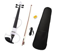 ZUOMU 4/4 Full Size Violino Elettrico Violino Set Corpo In Legno Di Soid Ebano Raccordi W/Brasile + Colofonia + Cavo Audio + Caso Set per violino standard