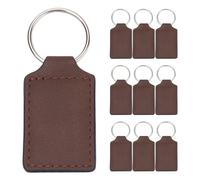 zuousxbs 10 Cuoio In Pelle PU Spazzolini Rettangolari A Doppia Faccia Trasferimento A Doppia Facciale Per I Della Catena Chiave Per Uomo E Donna Keychain Bulk Pack
