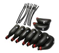 zuousxbs 9pcs Golfs Iron Head Coperture Protettive con Corda Black PVC Impermeabili Golfs Cover Ferro Accessori per per Golfisti Grof Cover da Coppa