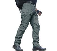 zuoxiangru Pantaloni da Uomo Resistenti all'Acqua Pantaloni da Lavoro Cargo Militari con vestibilità Tattica da Combattimento Rilassata con Multi Tasca (#56 Grigio Verde, Tag XXL)