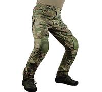 zuoxiangru Pantaloni Tattici da Uomo Pantaloni Multitasche Militari Camo Outdoor Airsoft da Combattimento Pantaloni da Caccia con Ginocchiere (CP, Tag 34)