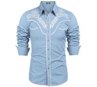ZUOYIMEI Camicie Non in Ferro Uomo Camicie Casual Uomo Camicia Bianca Camicia Bianca Uomo Camicia Oversize Uomo Camicie Manica Corta Uomo K-Light Blue M