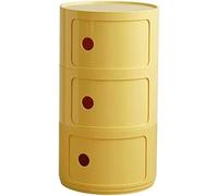 ZUOZHE Componibili Contenitore 2/3/4 Elementi, Comodino Tondo Con Cassetti, Comodino Camera Da Letto, Soggiorno Comodini, Base Tonda, ABS(Light yellow,3 Tier)