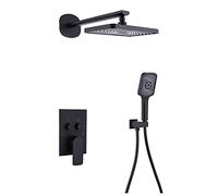 ZUOZUIYQ Bathroom Rain Mixer Shower Combo Set, Wall Mounted Rainfall Shower Head System, Shower System with Handheld Shower Head, Bathroom Mixer Shower Set, Shower Faucet Rough-in Valve And Trim