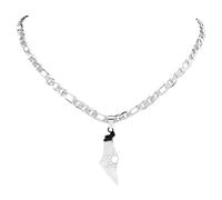 ZUOZUIYQ Catena di Collana alla Moda Mappa alla Moda Collana a Sospensione Accessorio per Collo in Acciaio Inossidabile