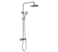 ZUOZUIYQ Chrome Plated Bath Shower Mixer Set Shower System Round Rain Shower Head 3 Mode Hand Shower with Tap Shower Mixer Taps Set Bath Shower Head with Hose Beauty Comes