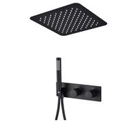 ZUOZUIYQ Doccia termostatico, Set Doccia a Scomparsa da 12/16 Pollici, Set Miscelatore Doccia a Pioggia a soffitto, Set rubinetti Doccia Completi e palmari - valvola 59A Inclusa (Rubinetto Vasca