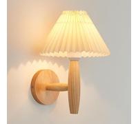 ZUOZUIYQ Lampade da Parete Applique cablate Lampade da Parete in Legno Illuminazione Applique da Parete Montaggio a Parete in Legno Lampada da Parete in Tessuto Leggero per Soggiorno Corridoio