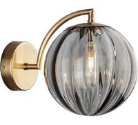 ZUOZUIYQ Lampade da Parete Applique Illuminazione per Interni Sfera Blu Metallo Vetro Trasparente LED G9 Sfera Paralume per Camera da Letto Comodino Cucina (fumé)