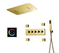 ZUOZUIYQ Luxury Shower System Set ConceaCeil Mounted Bathroom Rain Mixer Shower Combo Set Thermostatic Rainfall Shower Head System, Shower Faucet Set,Touch Panel Control Beauty Comes