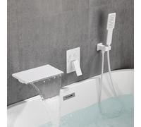 ZUOZUIYQ Miscelatore Vasca da Bagno a Cascata Miscelatore Vasca da Bagno a Cascata Spazzolato con Doccia Soffione Doccia a Parete e Set di Tubi Flessibili per rubinetti da Bagno-Piccolo