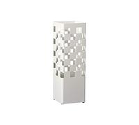 ZUOZUIYQ Ombrellone stand quadrato openwork design ombrello porta a portata di ferro arte semplice design porta ombrello con 4 ganci e vassoio di gocciolamento di plastica bianco 15,5x15,5x59 cm