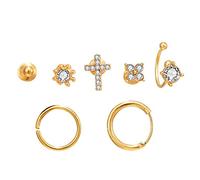 ZUOZUIYQ Orecchini da Donna di Gioielli, Orecchini in Metallo Geometrico Vintage Set per Donne Geometriche di Cristallo a Cristallo a Croce Goccia di Moda Gioielli Regali per Fidanzata, Moglie,
