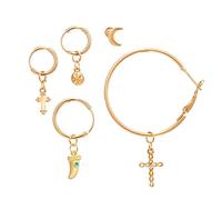 ZUOZUIYQ Orecchini da Donna di Gioielli, Orecchini in Metallo Geometrico Vintage Set per Donne Geometriche di Cristallo a Cristallo a Croce Goccia di Moda Gioielli Regali per Fidanzata, Moglie,