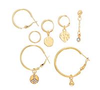 ZUOZUIYQ Orecchini da Donna di Gioielli, Orecchini in Metallo Geometrico Vintage Set per Donne Geometriche di Cristallo a Cristallo a Croce Goccia di Moda Gioielli Regali per Fidanzata, Moglie,