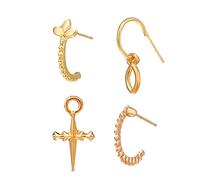 ZUOZUIYQ Orecchini da Donna di Gioielli, Orecchini in Metallo Geometrico Vintage Set per Donne Geometriche di Cristallo a Cristallo a Croce Goccia di Moda Gioielli Regali per Fidanzata, Moglie,