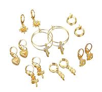 ZUOZUIYQ Orecchini da Donna di Gioielli, Orecchini in Metallo Geometrico Vintage Set per Donne Geometriche di Cristallo a Cristallo a Croce Goccia di Moda Gioielli Regali per Fidanzata, Moglie,