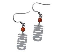 ZUOZUIYQ Orecchini da Donna, Orecchini a Goccia Stile Cinese S925 Orecchini di Carattere Stile Etnico Cinese retrò Femminile Nefrite Orecchini di Agata Rossa Rubinetti per la casa