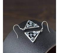 ZUOZUIYQ Orecchini da Donna, Orecchini a Goccia Stile Cinese S925 Orecchini tailandesi retrò Donna Triangolo Cavo Orecchini a Fiore Piccolo Rubinetti per la casa