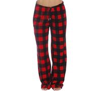 ZUOZUIYQ Pantaloni da donna 2026 autunno e inverno morbidi e confortevoli in flanella comfort pantaloni scozzesi più pantaloni casual in velluto casa camera da letto spa e hotel abiti regali di Natale