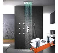 ZUOZUIYQ Rubinetti della Doccia Digitale di Lusso setrainfall Show Shear Side Spa getti getti per Display Digitale a 3 Vie Mixer Tocco Bagno Doccia da 20 Pollici Set Completo, Set Completo da 12