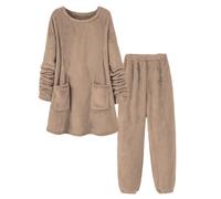 ZUOZUIYQ Set da Donna in Flanella Autunno/Inverno, Morbido e Caldo, per la casa, la Camera da Letto, la Spa e l'hotel, Regali di Natale