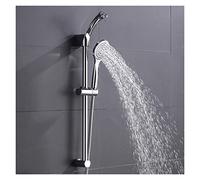 ZUOZUIYQ Set Doccia a Parete di Ricambio per soffione Doccia a Mano in plastica ABS cromata con Tubo Flessibile e Supporto per Doccia Superiore con Barra Scorrevole (Colore : Slide Bar)