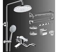 ZUOZUIYQ Shower Set 3-Function Showers with Rainfall Shower And Shower Adjustable Shower Set Bath Shower Mixer Chrome Water-Saving Air Pressurization Beauty Comes
