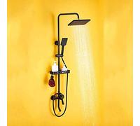 ZUOZUIYQ Shower Set all- European Shower Set Wall-Mounted Faucet Household Bath Bidet Black Pressurized Large Nozzle 3 File Easy to Install Delicate Beauty Comes