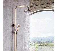 ZUOZUIYQ Shower Set And Cold Shower Set 10 inch Round Top Spray Brass Shower Faucet 3 Modes Double Lift Home Water Supply Beauty Comes