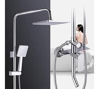 ZUOZUIYQ Shower Set Brass Shower Faucet Lift Home 3 Modes And Cold Shower Set 23cm Square Top Spray Shelf Water Supply Beauty Comes