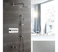 ZUOZUIYQ Shower Set ConceaShower Faucet Shower Set Into The Wall Thermostat 3 Function Valve Body 300 Dome Spray Beautiful Practical Beauty Comes