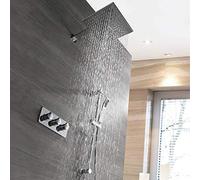 ZUOZUIYQ Shower Set ConceaShower Faucet Shower Set Into The Wall Type Hot And Cold Two Function with Lifting Rod Square Top Spray Delicate Beauty Comes