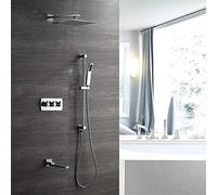 ZUOZUIYQ Shower Set ConceaShower Pre-Embedded Box Three-Function 250 Square Top Spray Hot And Cold Shower Faucet Set Water Supply Beauty Comes