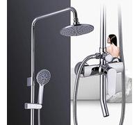 ZUOZUIYQ Shower Set Hot And Cold Shower Set 20cm Round Top Spray Brass Shower Faucet 3 Modes Lift Home Beautiful Practical Beauty Comes