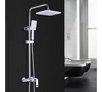 ZUOZUIYQ Shower Set Household Double Lifting Racks Hot And Cold Shower Set Brass Shower Faucet 25 15cm Top Spray 3 Modes Water Supply Beauty Comes