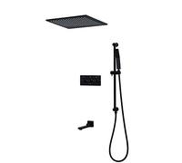 ZUOZUIYQ Shower Set Plated Dark Shower Sprinkler Wall-Mounted Hot And Cold Fly Rain Lift Shower Set 500mm Canopy Top Spray Perfect Three Functions Practical Beauty Comes