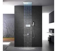 ZUOZUIYQ Shower Set Shower Into Wall Embedded ConceaThree-Function 12-inch Control Top Spray Hot And Cold Shower Set 300 300mm Water Supply Beauty Comes