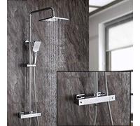ZUOZUIYQ Shower Set - Square Thermostatic Shower Set all Shower Intelligent Temperature Control Without Water Shower One Button Control 38 ° Adjustable Beauty Comes