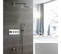 ZUOZUIYQ Shower Set Thermostatic Wall-Mounted Shower Set Shower Faucet 30cm Round Top Spray 2 Modes Home Water Supply Beauty Comes