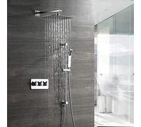 ZUOZUIYQ Shower Set with Lifting Rod Wall-Mounted Hot And Cold Shower Set Shower Faucet 30 20cm Top Spray 2 Kinds of Household Delicate Beauty Comes