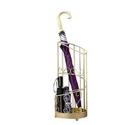 ZUOZUIYQ Stand ombrello supporto Iron Arte Iron Arte ombrello Rimpasto Spazio Respirazione Round Walking Stick, Design Openwork, Aureate, 25x60cm