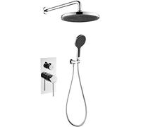 ZUOZUIYQ Thermostatic Shower System Set with Shower Head Shower Faucet Set Wall Mounted Shower Combo Set Single Handle Rainfall Shower Set with 3 Modes Handheld Shower, Tub Spout,Black Beauty Comes