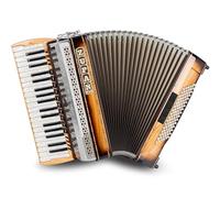 Fisarmonica 96 Bassi 38 Tasti in Legno 4 Voci Olive Marrone Set Valigia Tracolla