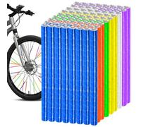 ZUPAPJO 72 Pezzi Riflettori per Raggi di Bicicletta, Riflettori per Raggi Colorati, visibilità a 360°, 6 Colori, Adatti per Guida Notturna e Tutti i Tipi di Biciclette, Facili da Montare