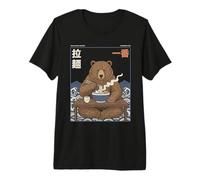 Zuppa di Noodle Giapponese Ukiyo-e Art Number One Ramen Bear Maglietta Premium