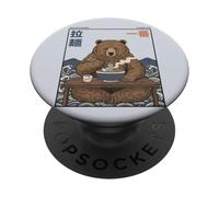 Zuppa di noodle giapponese Ukiyo-e Art Number One Ramen Bear PopSockets PopGrip Adesivo