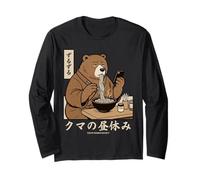 Zuppa Giapponese Ramen Bear Retro Anni '70 Manga Maglia a Manica